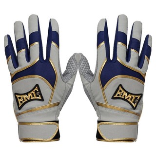 BMC BASEBALL MEMBERS CLUB PRO 2026 灰色版 Pitted 打擊手套 左右套組, 灰色 + 海軍藍, 1套