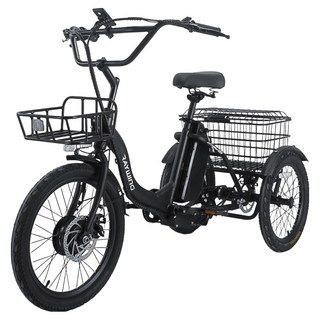 레이윙 삼성셀 배터리 캐리 이지 삼륜 전기자전거 15Ah 고객직접설치, 팬텀 블랙, 스틸