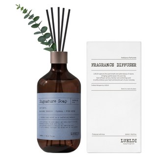 루엘디 프리미엄 대용량 디퓨저 + 데코 스틱 세트, 시그니처 솝, 500ml, 1개