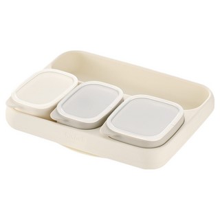 릿첼 TLI 실리콘 이유식 흡착식판 세트, 아이보리, 1세트
