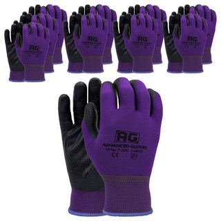 NiTex NBR塗層 AG 工作手套 雙手穿戴組 L, 紫色, 10套