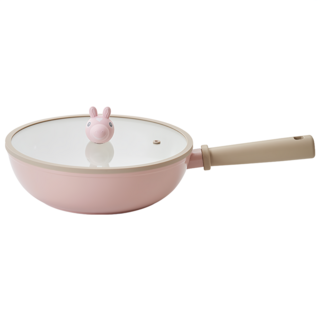 NEOFLAM Rody 跳跳馬系列陶瓷塗層炒鍋 IH爐可用鍋 非鐵氟龍不沾塗層 粉色 台灣公司貨, 26cm, 1個