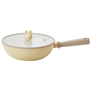 NEOFLAM Rody 跳跳馬系列陶瓷塗層炒鍋 IH爐可用鍋 非鐵氟龍不沾塗層 黃色 台灣公司貨, 26cm, 1個