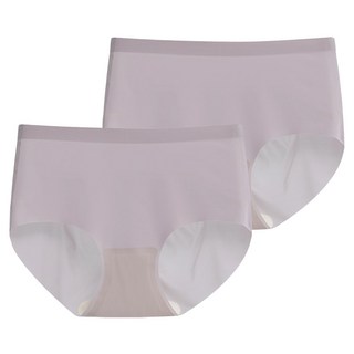 DeParee 蒂巴蕾 無痕冰絲植物系桑蠶絲抗菌內褲2件組 Waist pus 包覆式, 藕紫色