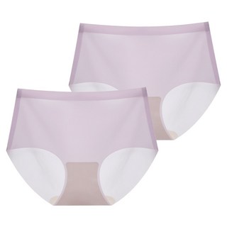 DeParee 蒂巴蕾 無痕冰絲植物系桑蠶絲抗菌內褲2件組 Waist pus 包覆式, 淺紫色