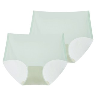 DeParee 蒂巴蕾 無痕冰絲植物系桑蠶絲抗菌內褲2件組 全無痕, 淺綠色