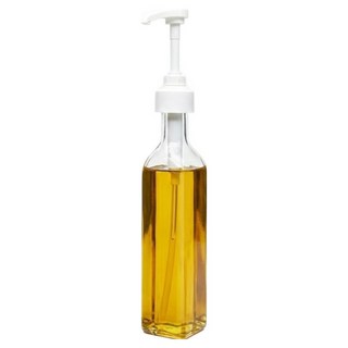 미르 홈카페 투명 사각 유리 펌프 시럽병 화이트, 1개, 500ml