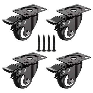 엠파이어 폴리우레탄 캐스터 평판 브레이크 바퀴 Z6, 4개