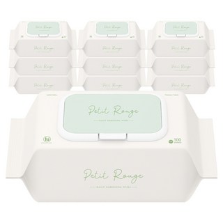 쁘띠루쥬 데일리 엠보싱 물티슈 캡형, 10개, 100매, 50g