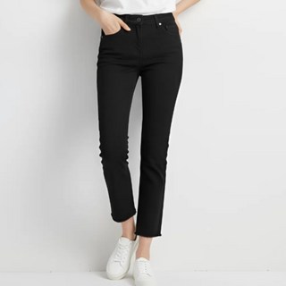 Goodif 女款修身直筒高腰牛仔褲