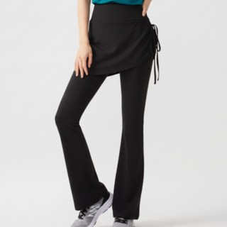 Goodif 女款瑜珈皮拉提斯高腰靴型褲裙