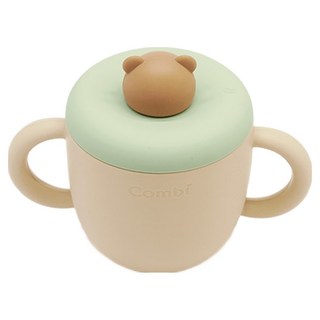 Combi 康貝 軟萌熊矽膠吸管杯, 150ml, 1個, 薄荷米色