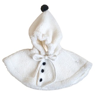 PEEKABOO 兒童斗篷 冬季披肩 羊羔毛連帽