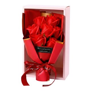 葉子小舖工作室 玫瑰香皂花束禮盒 NC12092VY003, 紅色