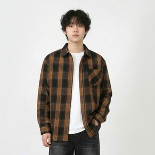 Dangun 男士寬鬆大格紋襯衫 DG_S306