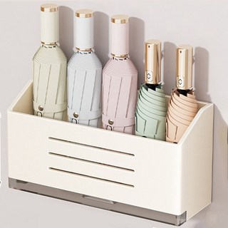 메이크마인 무타공 자석 물빠짐 현관 우산꽂이, 크림, 1개