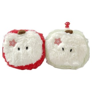 마켓플랜 후르츠 애니멀 캐릭터 인형 동전지갑 키링, 레드사과, 그린사과, 2개