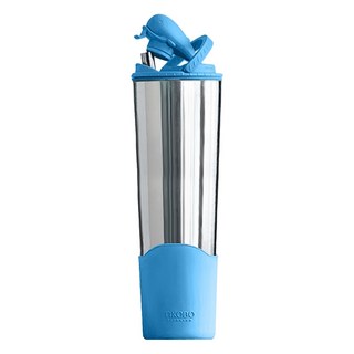 TiKOBO 鈦工坊 純鈦鯨魚杯2代 雙層真空飲料杯/環保杯/冰霸杯/保溫杯 附粗吸管, 海水藍, 1個, 1000ml
