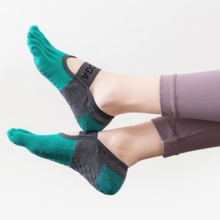 순잠 프리미엄 통기성 좋은 사계절용 피트니스 논슬립 양말, 그린, 1개