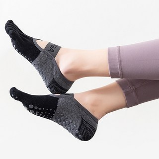 순잠 프리미엄 통기성 좋은 사계절용 피트니스 논슬립 양말, 블랙, 1개