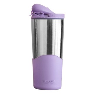 TiKOBO 鈦工坊 純鈦鯨魚杯2代 雙層真空飲料杯/環保杯/冰霸杯/保溫杯 附粗吸管, 凝雲紫, 1個, 700ml