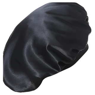 Kkuji 絲綢浴帽 頭髮護理睡眠帽, 黑色, 1個