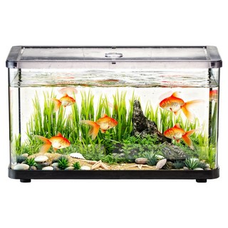 MIMINEAQUA 桌上型療癒透明魚缸, 黑色, 1個