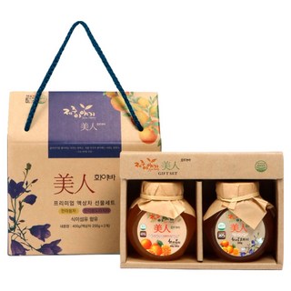 제주이야기 미인 화이바 꼬마 액상차 선물세트, 1세트, 한라봉차 200g + 한라봉도라지차 200g