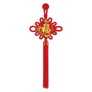 小麥購物 福字中國結掛件 柿柿如意掛須#12 CNY012, 紅色