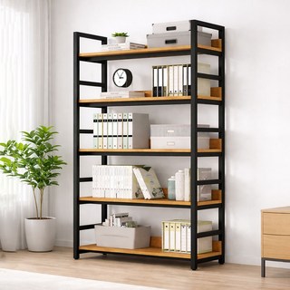 가구느낌 철제 리버책장 1100, 네추럴 블랙, 5단