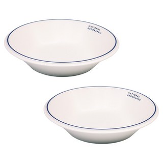 NATIONAL GEOGRAPHIC 國家地理 經典義大利麵碗, 白色, 2個