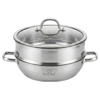 페르쉐프 인덕션가능 스텐 찜기 2단, 1개, 28cm