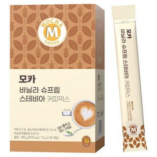 mokka CNT 香草 Supreme 甜菊三合一咖啡, 12g, 1個, 30入