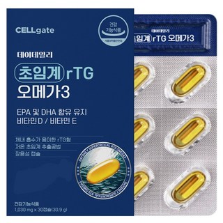 Cellgate Day Daily 超臨界 rTG Omega-3 30.9g, 1個, 30錠