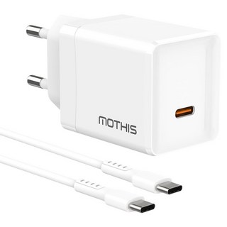 모디스 45W GaN PD 3.0 PPS 초고속 충전기 어댑터 + C to C 60W 케이블 1.5m 세트, 화이트, 1세트