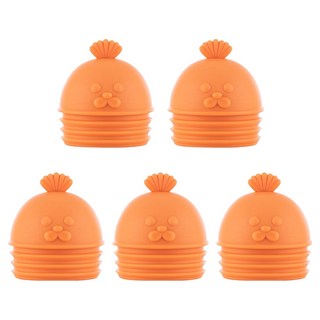 FLaiTO 韓國製矽膠動物插座保護蓋 海豹, 5個, 橘色