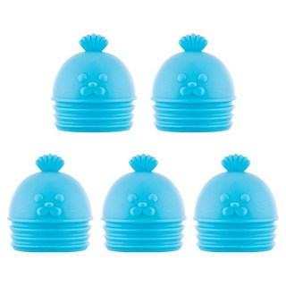 FLaiTO 韓國製矽膠動物插座保護蓋 海豹, 5個, 藍色