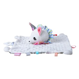 OhBabyLaugh 愛笑寶 動物玩偶安撫巾, 白色獨角獸, 1個