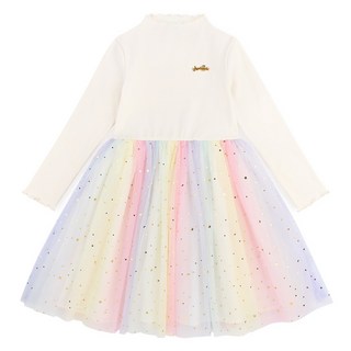 andiapple 兒童小公主彩虹紗洋裝