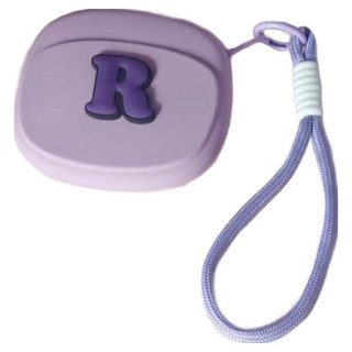 맘스핑거 케이블 에어팟 보관 휴대용 방수 로고 실리콘 이어폰 가방 우븐팔찌, 보라색, 1개
