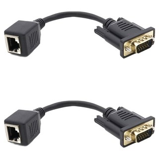 Coms VGA 轉 RJ45 傳輸距離 30m 訊號轉換線, 2個