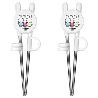 kitchen U 白色米菲兔 1階段 矯正筷, 白色, 2個