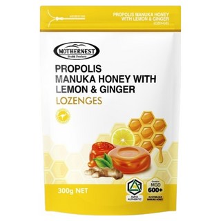 MOTHERNEST 澳洲產蜂膠麥盧卡蜂蜜 MGO 600+ 檸檬生薑潤喉糖, 1個, 300g