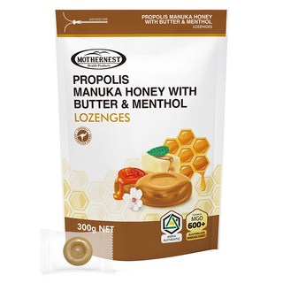 MOTHERNEST 蜂膠麥盧卡蜂蜜 MGO 600+ 含奶油薄荷潤喉糖, 1個, 300g
