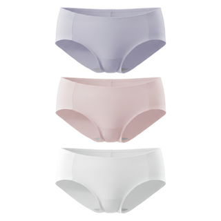 GIAT 吉亞特 氧化鋅舒涼無痕內褲 素面款 3件組 530808, 淺灰色 + 藕粉色 + 芋紫色