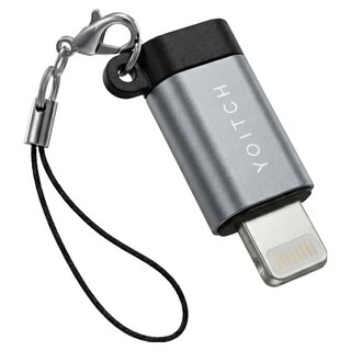 요이치 C타입-애플8핀 변환 젠더 + 스트랩 고리 세트, 그레이, 1세트, 2.5cm