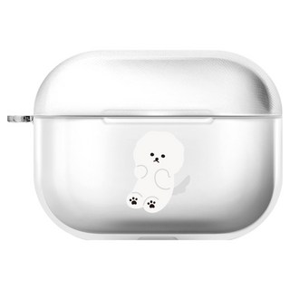 아이무이 냥이퍼피 에어팟 프로 3세대 투명 하드 케이스, 비숑2, 1개