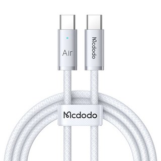 Mcdodo 麥多多 Type-C to Type-C Air Slim PD 高速充電線 CA708, 1個, 白色, 1.8m