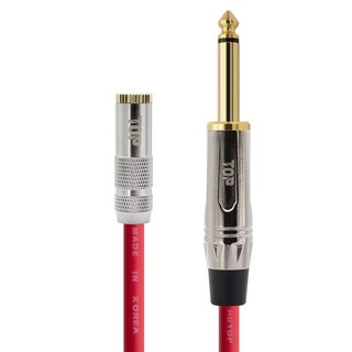 HDtop 3.5立體聲母 5.5單聲道公 音源線 15m, 金屬紅, 1個, HT-TP4412