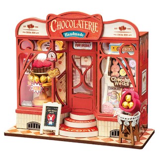Rolife 若來 DIY立體拼圖 迷你甜蜜巧克力店 DS046, 混合色, 1個, 98件